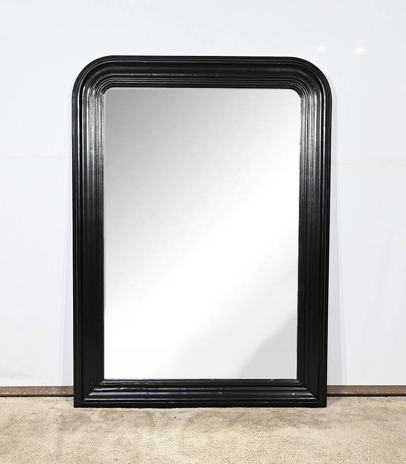 Large Blackened Wooden Mirror, Louis-Philippe style – Mid-19th century