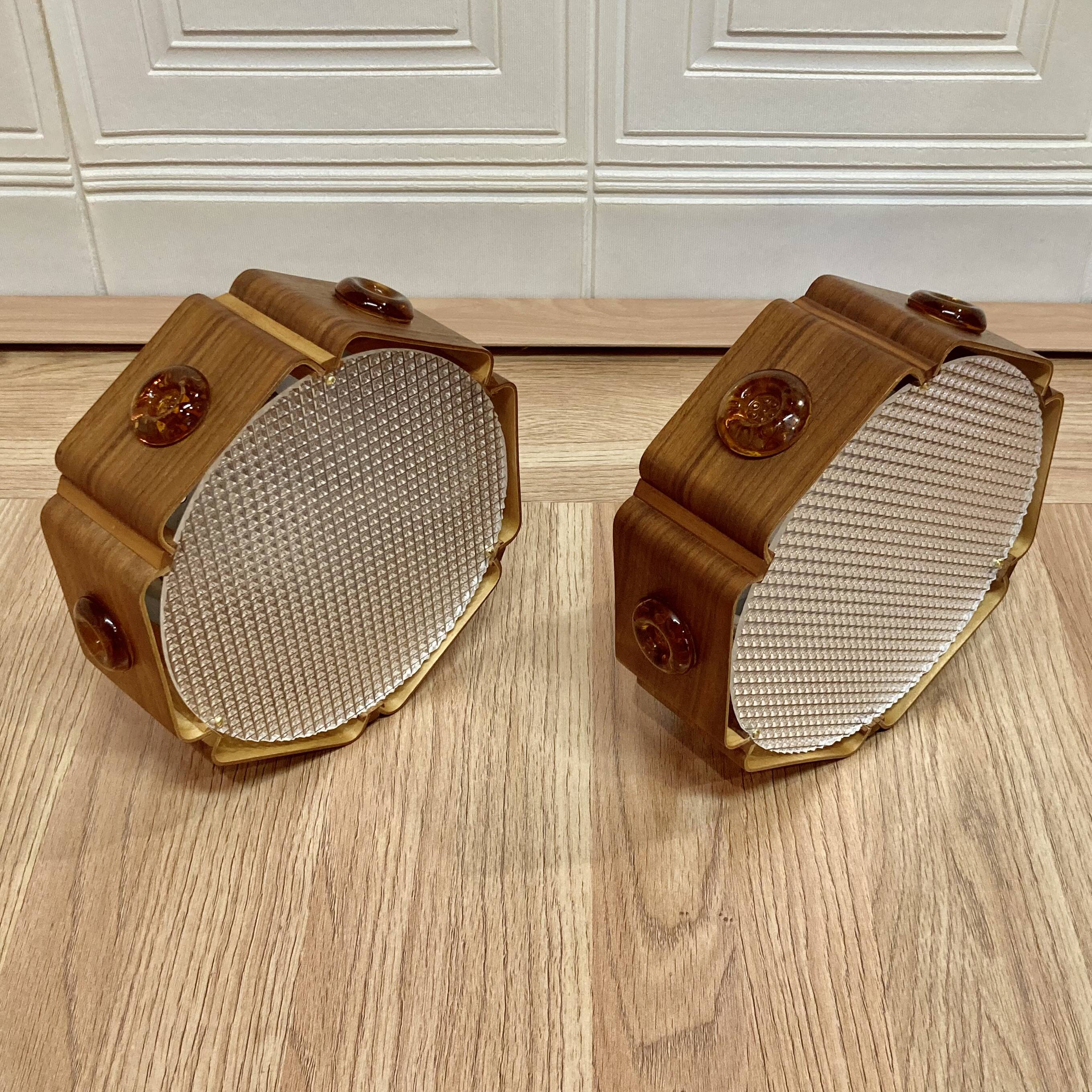 Pair of wall lights 1950 scandinavian design.