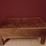 Butcher's log transformed into a coffee table