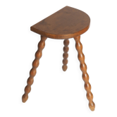 High tripod stool in turned wood