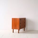 Vintage teak chest of drawers with three drawers