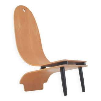 Unique Danish design lounge chair in wood