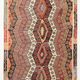 Pastel Tones Geometric Pattern Turkish Woven Wool Kilim Rug, 185x350 Cm