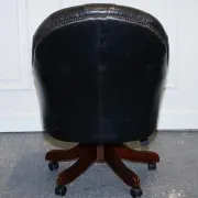 Vintage Chesterfield Chair in Dark Grey Leather