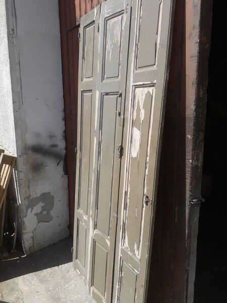 Lot shutters, 3 elements solid wood patinated 1930 - 227cm