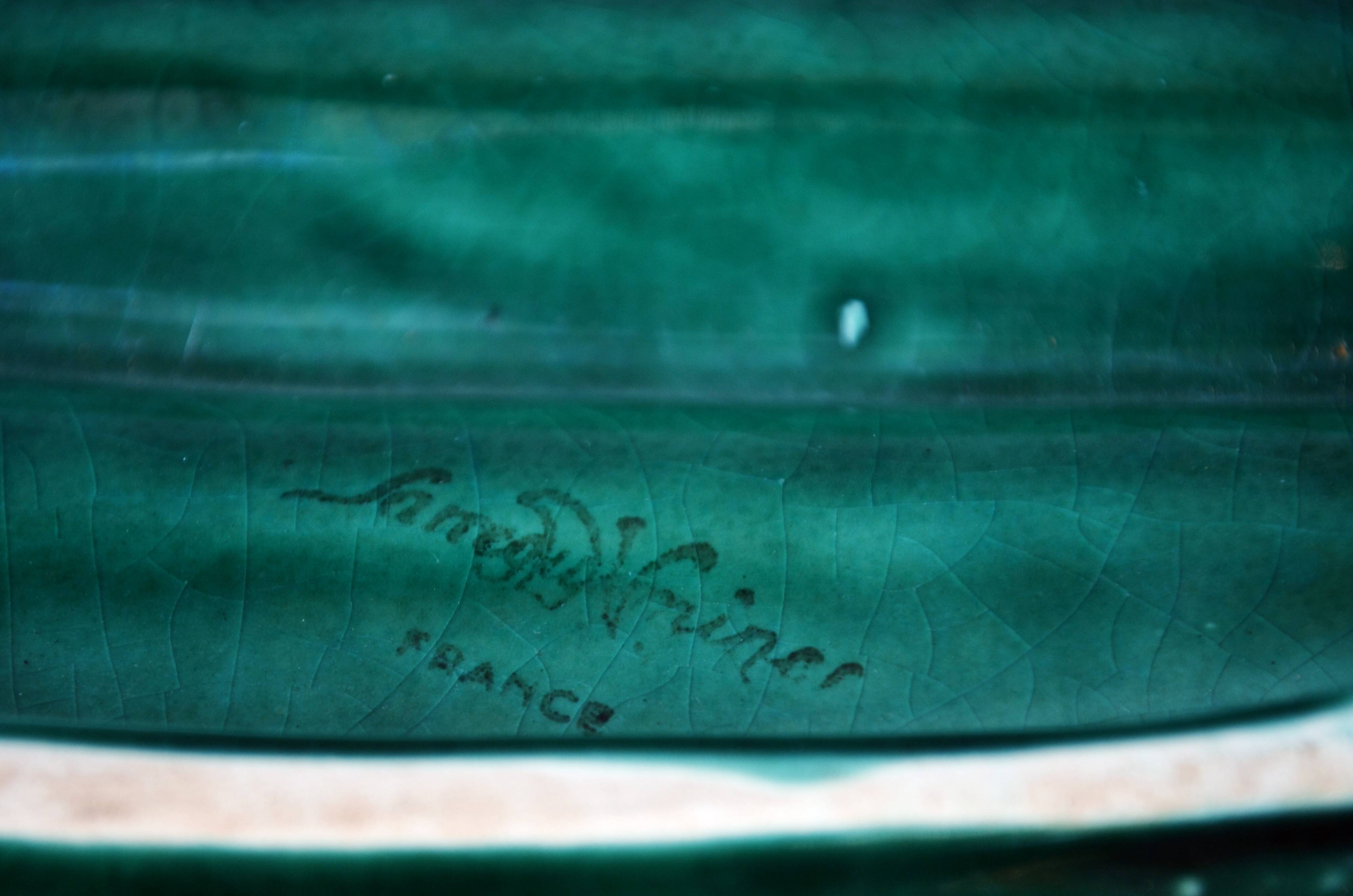 Large Dish Faience Plate circa 1900 Asparagus Majolica France