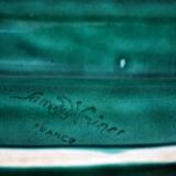 Grand plat en faïence vers 1900, assiette à asperges, majolique, France