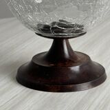 Petite coupe sur pied en verre craquelé