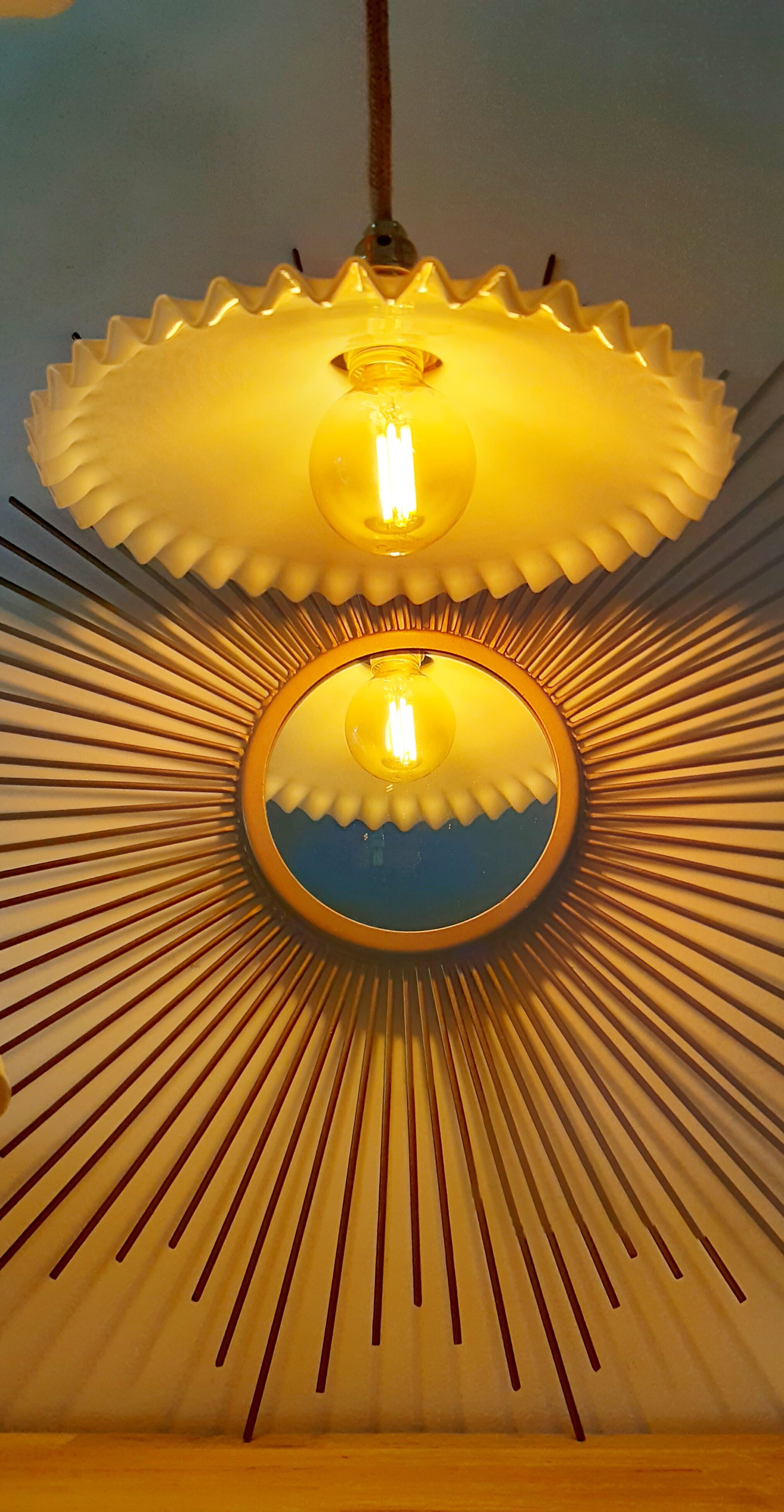 White opaline hanging lamp