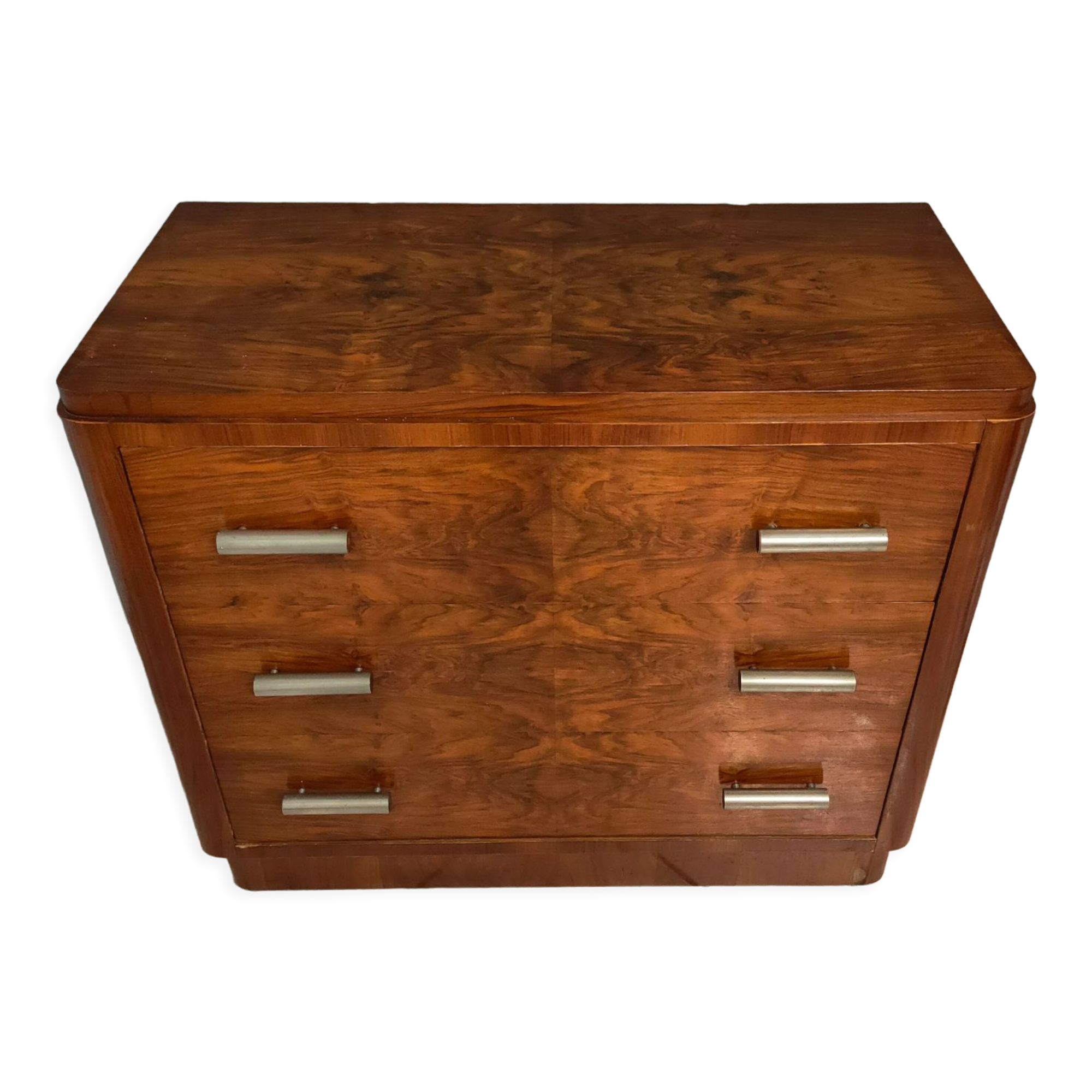 Commode art deco en noyer et ronce de noyer