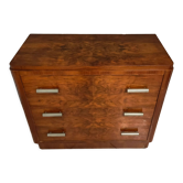 Commode art deco en noyer et ronce de noyer