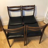 Series of 4 vintage Scandinavian style chairs