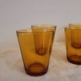 Set of 5 amber glasses Véréco – France – 1970s