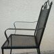 Series of 5 armchairs, openwork metal garden chairs, 60s/70s, stackable