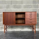 Danish Tambour Door Sideboard by Hvidt & Molgaard 50s