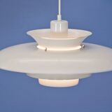 Danish XL hanging lamp in white, 1980s