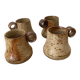 4 pyrite stoneware cups attributed to Jean-Pierre Prudhomme. 1960s.