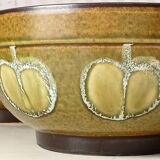 2 glazed ceramic salad bowls, stylized apples, 1970