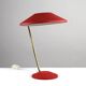 Red Shrink-Lacquered Brass Table Lamp, Germany, 1950s