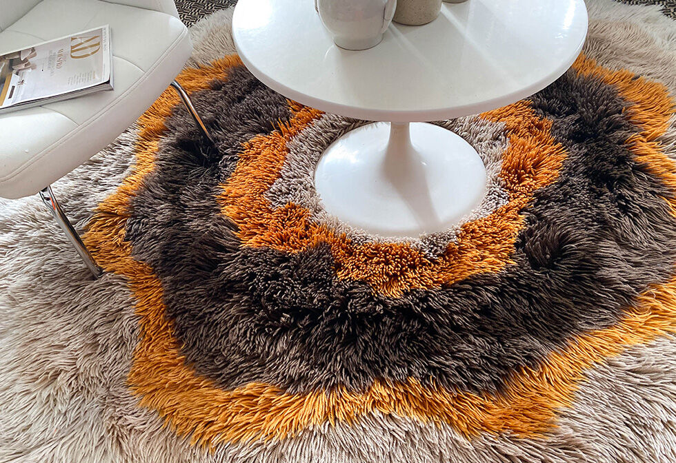 Round carpet wool flower 70 200cm