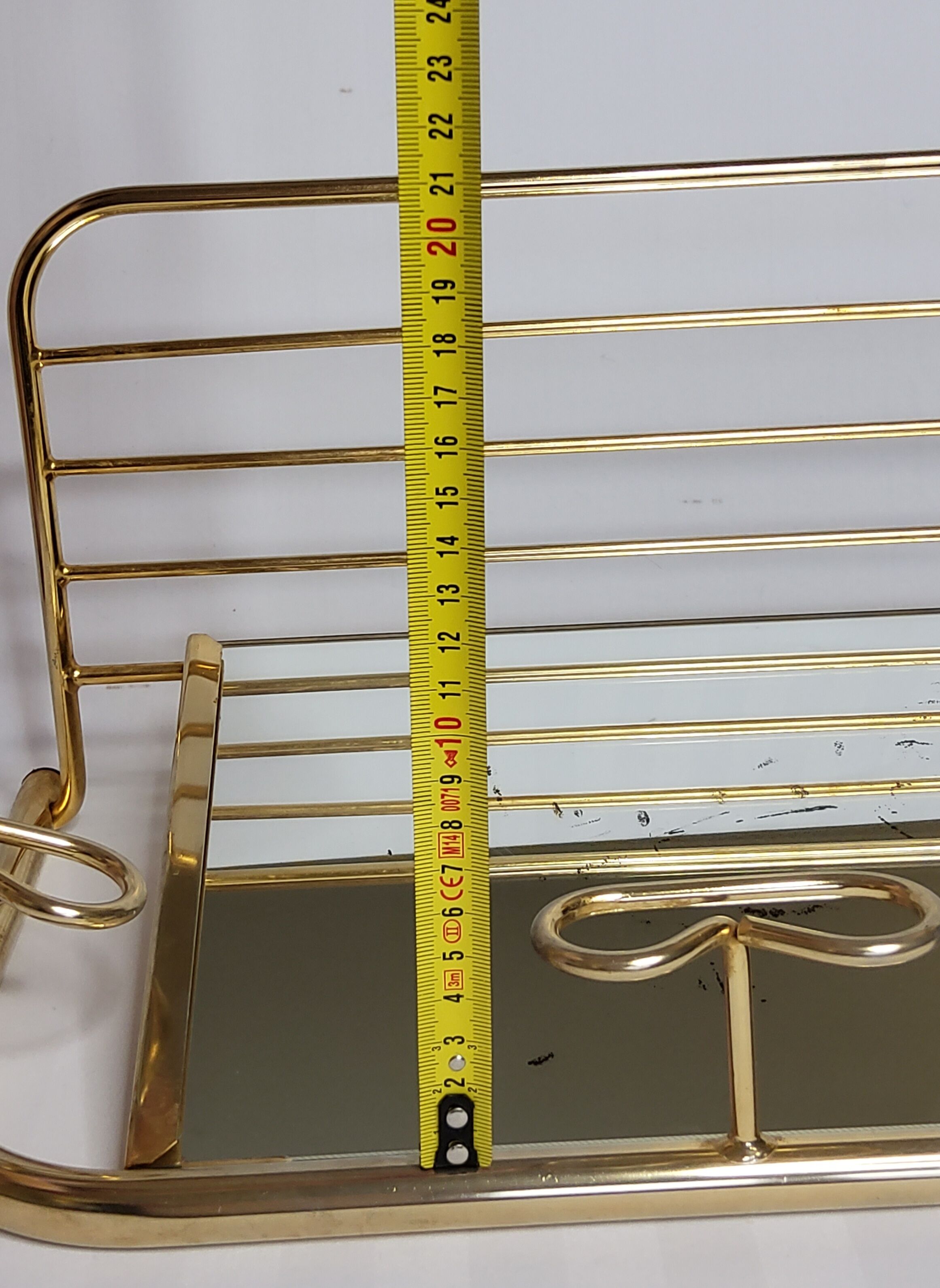 Wall coat rack in vintage gilded metal 60 cm