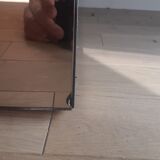 Coffee table in walnut magnifying glass forming bar by Paul Michel