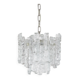 Chandelier with 'ice glass' by Kalmar Franken, 1960s