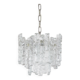 Lustre en verre de glace de Kalmar Franken, années 1960