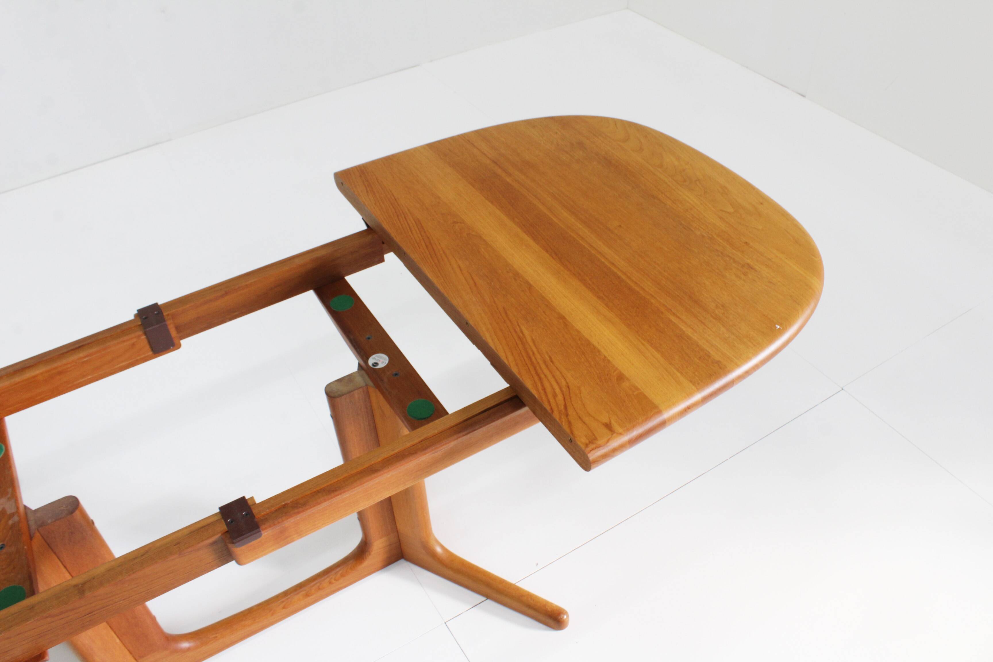 Vintage Glostrup Danish oval extendable dining table solid teak 1960s