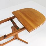 Vintage Glostrup Danish oval extendable dining table solid teak 1960s