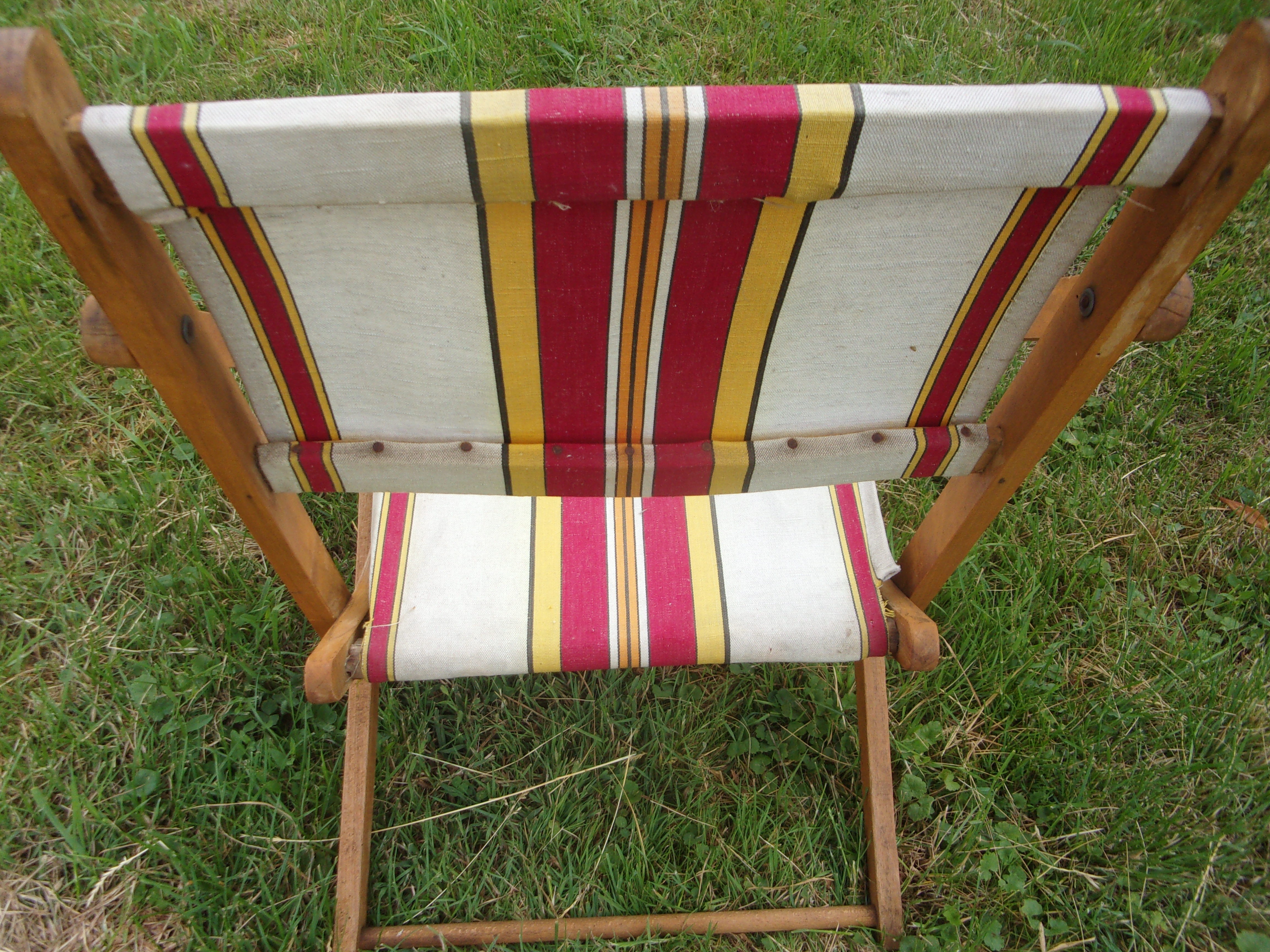 small folding chair canvas 1940 1950 camping