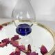 Art Deco glass carafe with glass stopper and blue base 0.7 l
