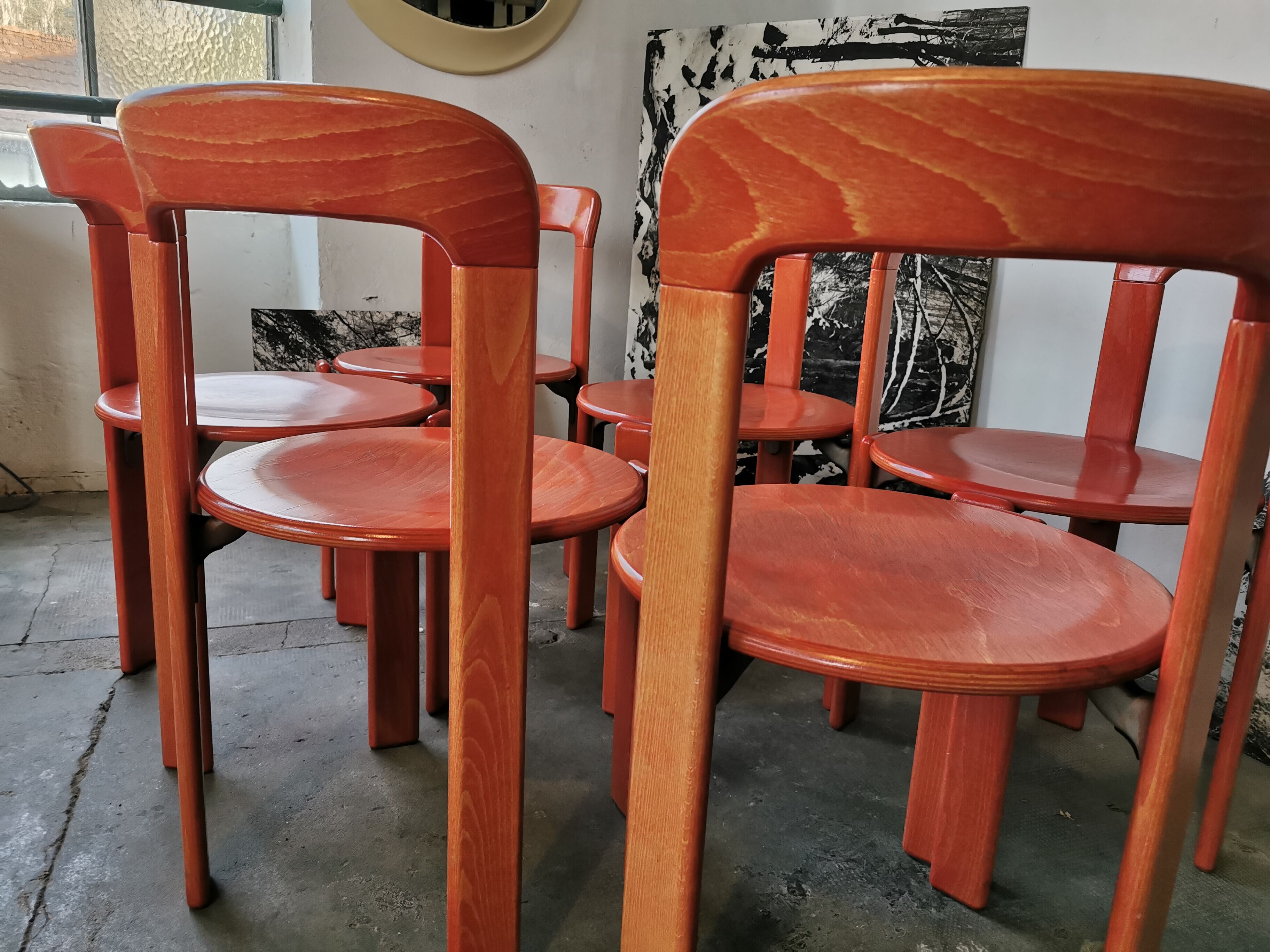 Set of 6 rey chairs by bruno rey for kusch and co