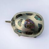 Abalone shell & alpaca silver turtle box, Mexico, 1970