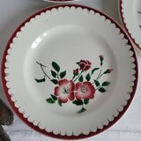 4 assiettes à dessert Sarreguemines épernay faïence vintage