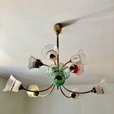 Chandelier granite glasses of colors 10 fires 1950