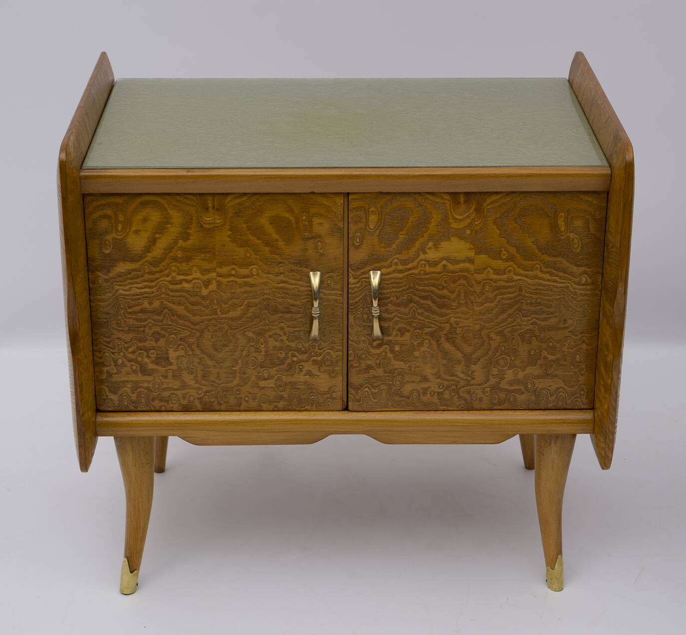 Pair of Art Deco Italian Bedside Tables White Ash Briar, 1920s