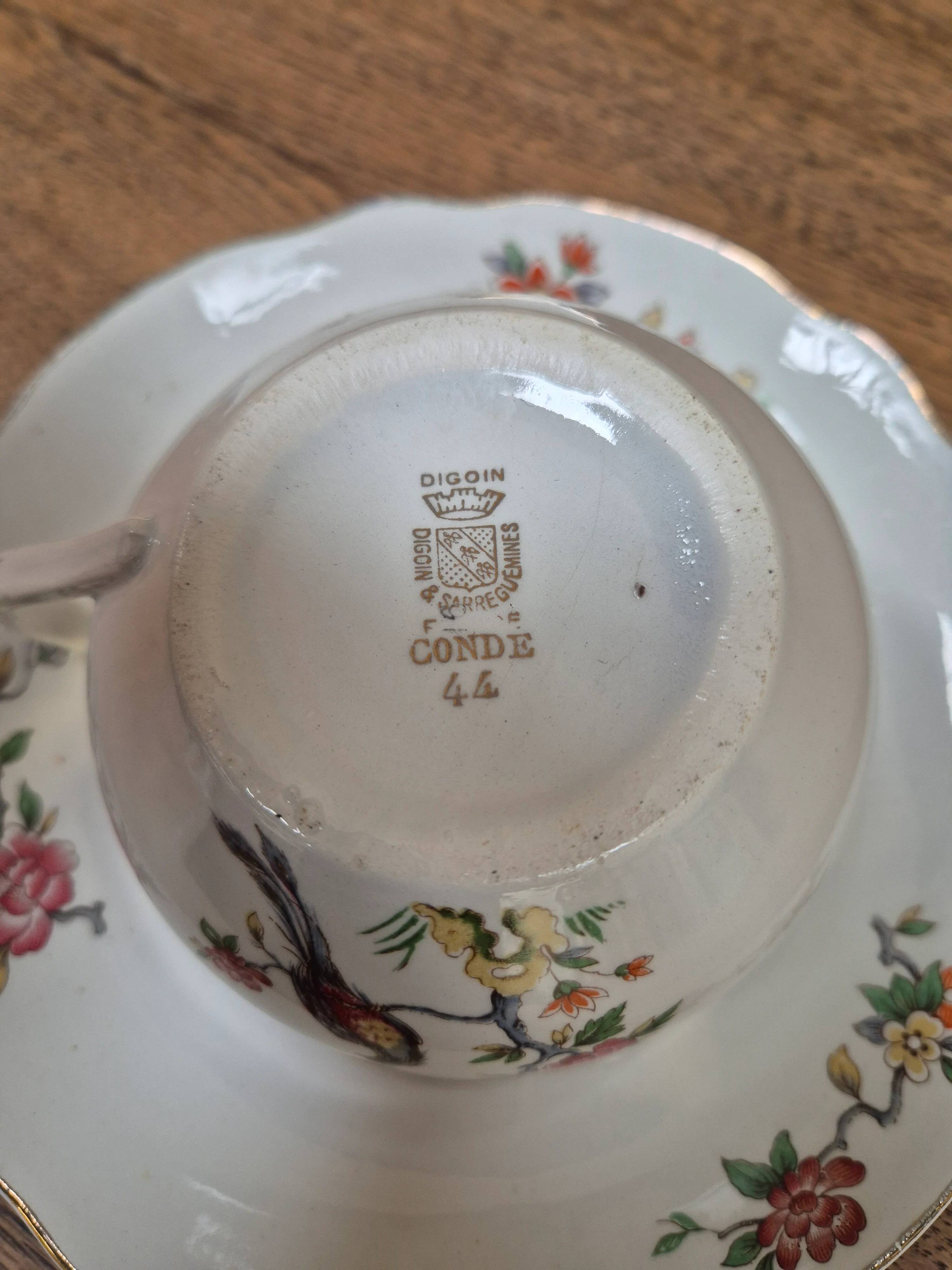 Cup and saucer Conde porcelain
