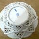 flared bowl white porcelain, lace-style openwork border