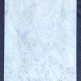 White marble table, cast iron base signed SNES, made in France