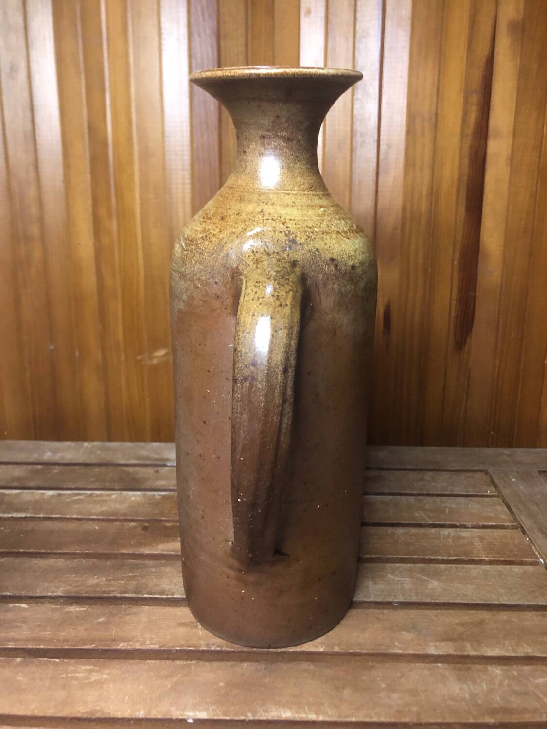 Old vintage brown beige sandstone pitcher
