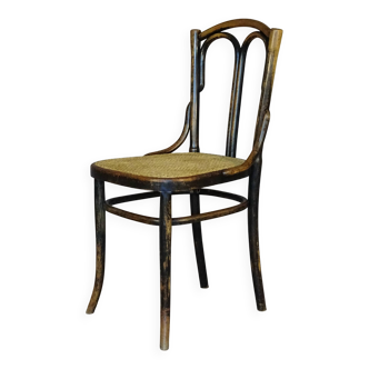 Bistrot chair, by CAMBIER-Belgium- caned, beautiful original patina-1920_