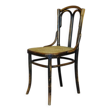 Chaise Bistrot, par CAMBIER-Belgique- cannée, belle patine d'origine-1920_