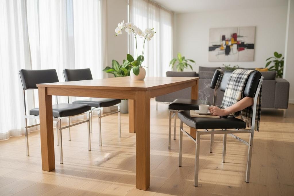 Set of 4 vintage chrome chairs / dining chairs