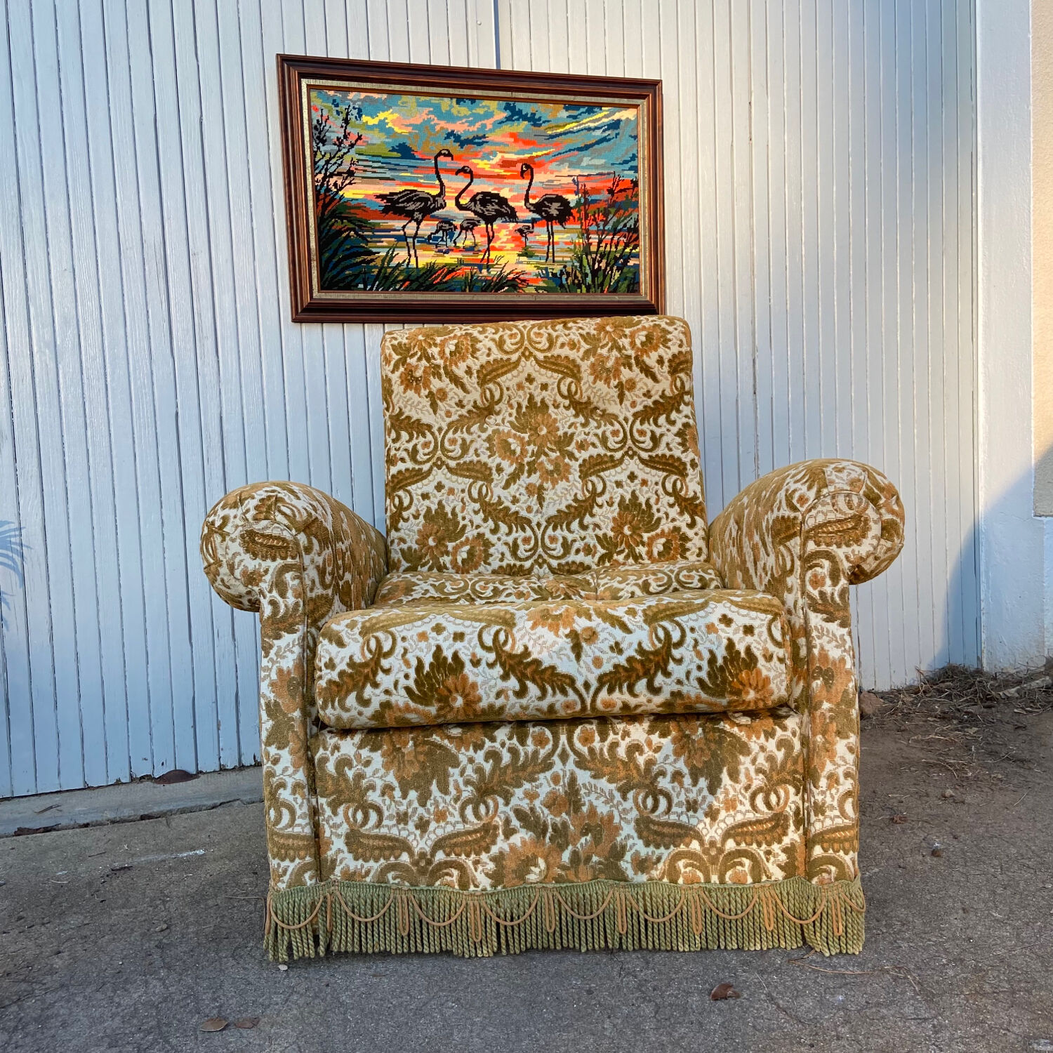 Vintage velvet armchair