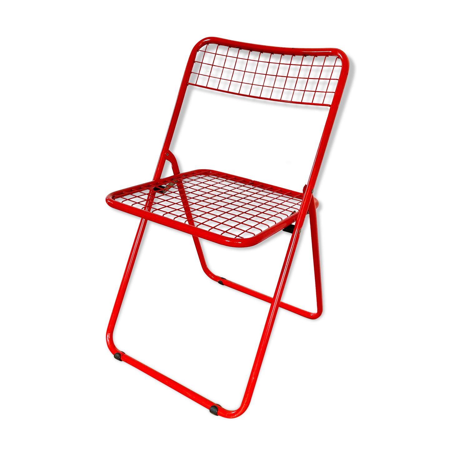 Vintage ikea red metal folding chair