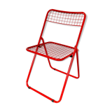 Vintage ikea red metal folding chair