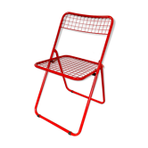 Vintage ikea red metal folding chair