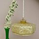 Vintage yellow Clichy glass lampshade pendant light