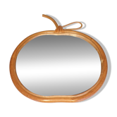 Vintage apple rattan mirror